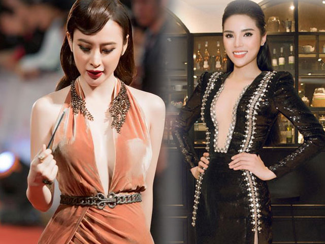 Người mẫu - Hoa hậu - Loạt váy xẻ ngực "sâu hun hút" của mỹ nữ Vbiz năm 2016