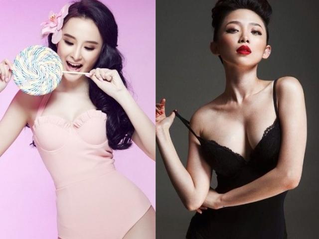 Người mẫu - Hoa hậu - Loạt ảnh ''gò bồng đảo" mỹ nhân Việt phồng xẹp thất thường