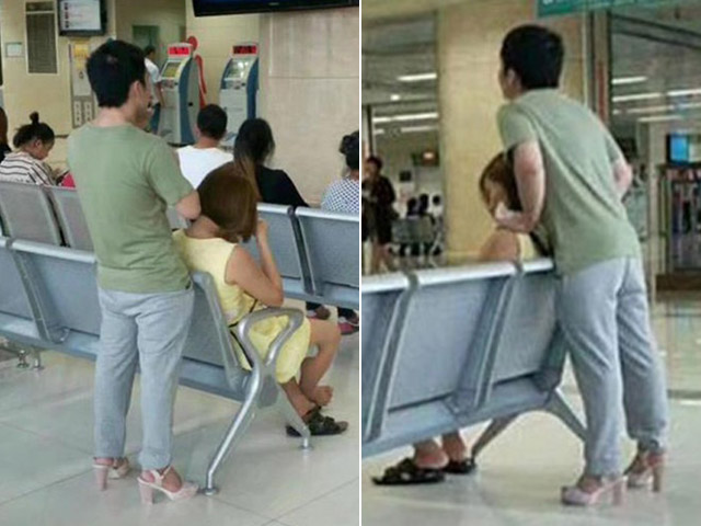 Bạn trẻ - Cuộc sống - Bạn trai soái ca gây sốt khi tình nguyện đi giày cao gót hộ bạn gái