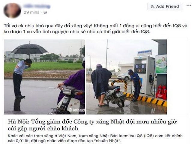 Công nghệ thông tin - Dân mạng "phát sốt" với hình ảnh TGĐ trạm xăng dầu cúi đầu chào khách