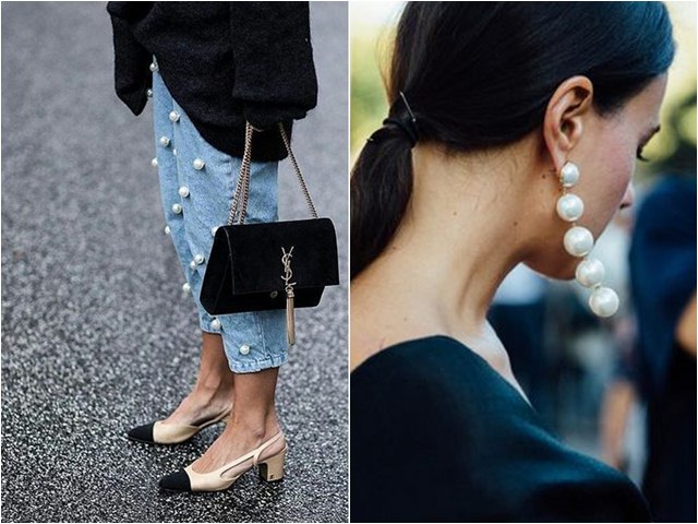 Thời trang - Quần jeans đính ngọc trai - không chỉ dành cho nàng bánh bèo