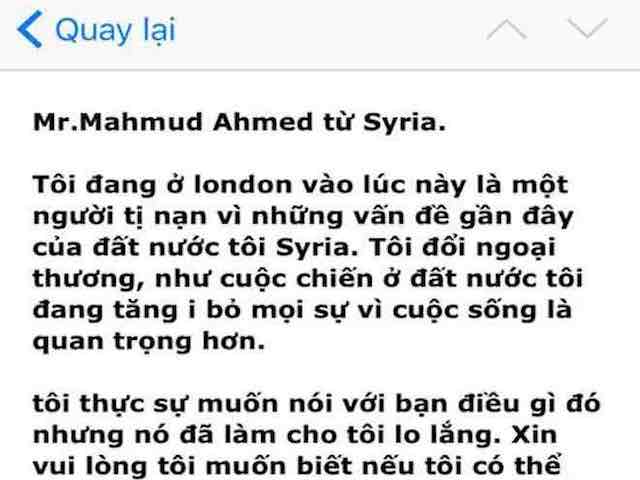 Công nghệ thông tin - Tái diễn email lừa đảo chuyển 2 triệu USD từ Syria về Việt Nam