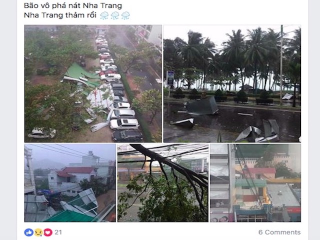 Dân mạng "rần rần" đăng ảnh bão kinh hoàng ở Nha Trang