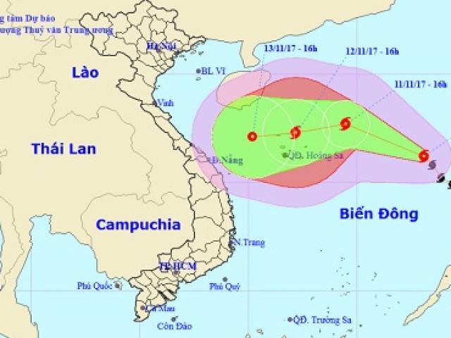 Bão số 13 giật cấp 10, tiến gần quần đảo Hoàng Sa