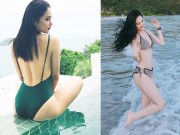 Người mẫu - Hoa hậu - Trời lạnh căm ngắm chị em Việt lả lướt sexy bên hồ bơi mà nóng rực