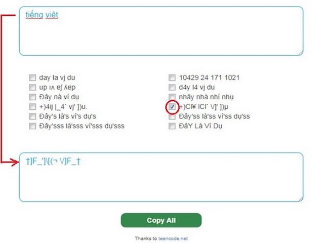 Hướng dẫn chuyển tiếng Việt sang ”teen code”