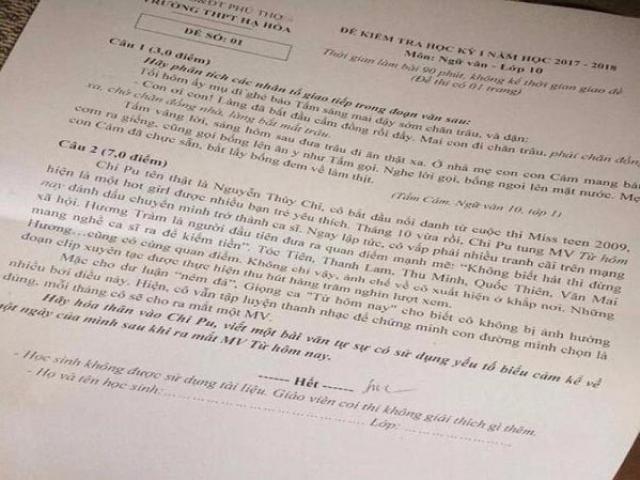 Giáo dục - du học - Đề Văn lớp 10 gây bão khi cho HS hóa thân Chi Pu