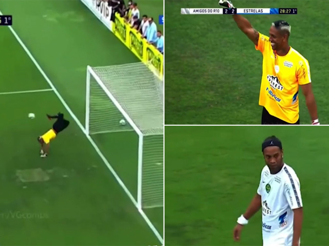 Bóng đá - Sững sờ: Tuyệt tác cứu thua "bọ cạp" tái hiện, Ronaldinho chết lặng