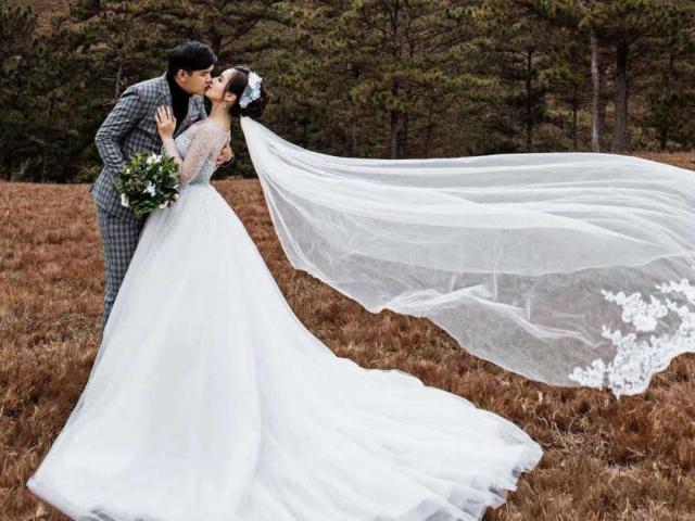 Đời sống Showbiz - Ảnh cưới lãng mạn như phim của diễn viên "Cánh đồng bất tận"