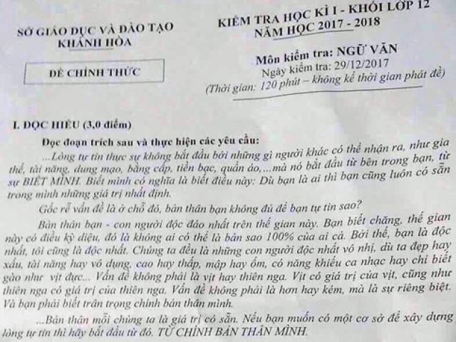 Giáo dục - du học - Nghi lộ đề, Khánh Hòa cho dừng thi môn toán lớp 12 toàn tỉnh