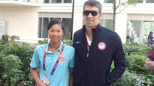 Ánh Viên "chạm trán" với Michael Phelps - 2