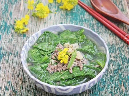 Ngọt thanh canh cải thịt bằm - 8