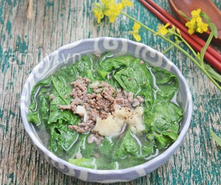 Ngọt thanh canh cải thịt bằm - 9