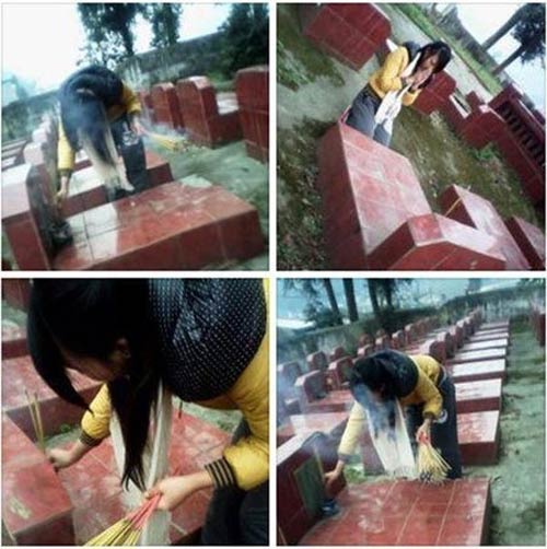 Tạo dáng ở mộ liệt sĩ, nữ sinh hối lỗi - 2