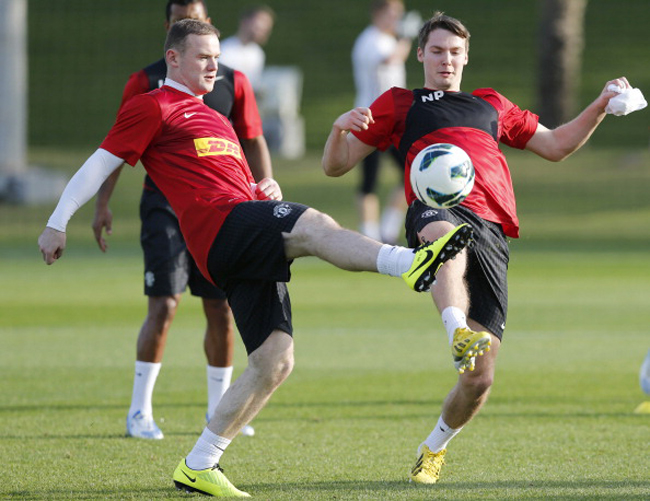 Trong buổi tập hôm thứ tư, Rooney bị cho là gặp chấn thương ở đùi trái.