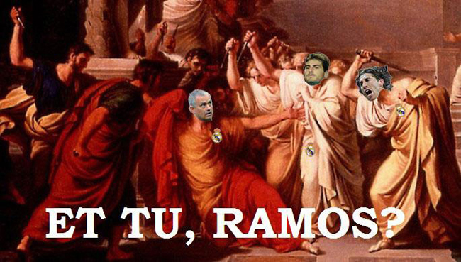 Ramos là cầu thủ hăng máu nhất trong việc đòi 'xử ' Mourinho.