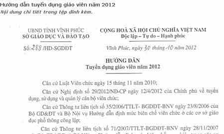 Vụ tuyển GV lạ: Sở GD Vĩnh Phúc lên tiếng - 1