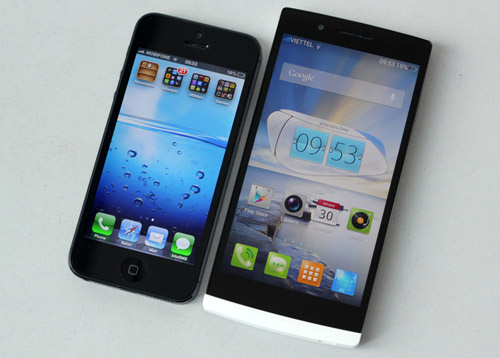 iPhone 5 đọ dáng OPPO Find 5 - 1