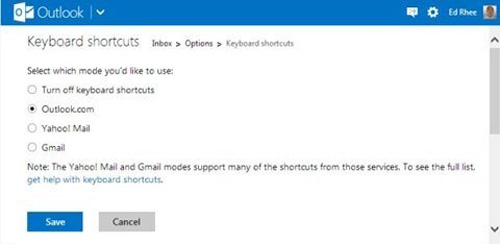Handy shortcuts in Outlook.com - 2