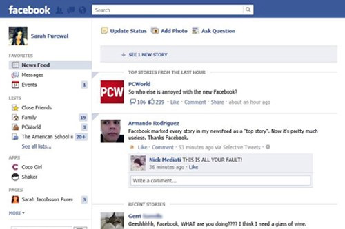 Sự khác biệt giữa News Feed mới và cũ của Facebook - 1