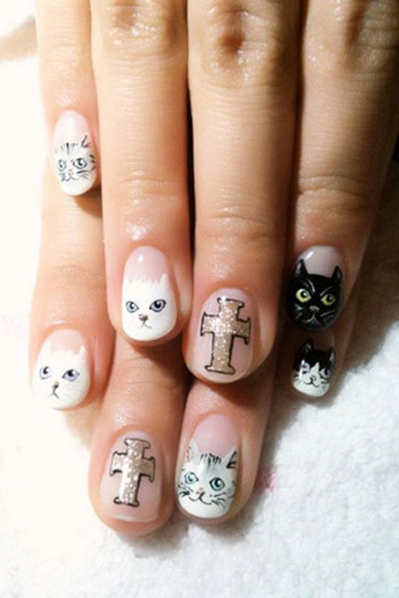 Gợi ý nail xinh cho bạn gái yêu mèo - 5