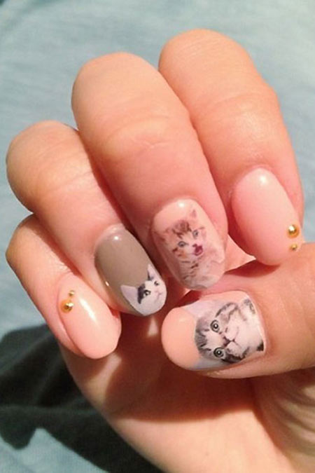 Gợi ý nail xinh cho bạn gái yêu mèo - 6