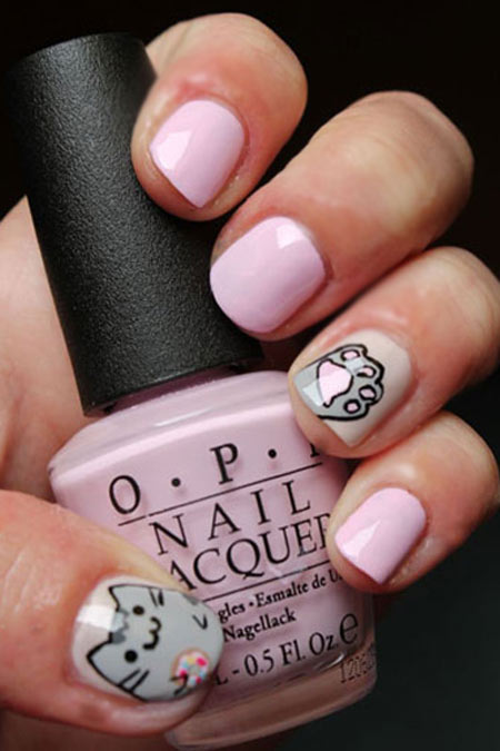 Gợi ý nail xinh cho bạn gái yêu mèo - 8
