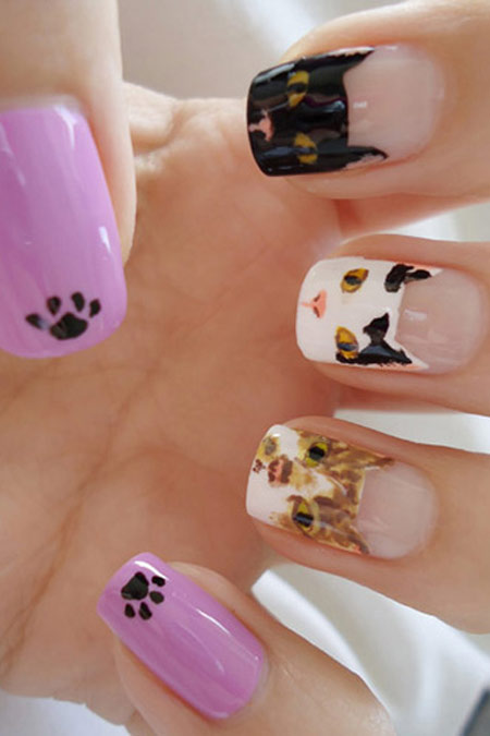 Gợi ý nail xinh cho bạn gái yêu mèo - 2