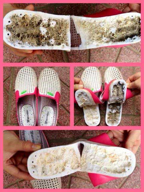 Hoang mang vì chất lạ trong dép Trung Quốc - 1