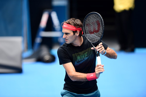 Cận cảnh buổi tập của Federer ở Australian Open - 1