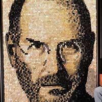 Công nghệ thông tin - Bức tranh Steve Jobs khổng lồ ghép từ phím keyboard