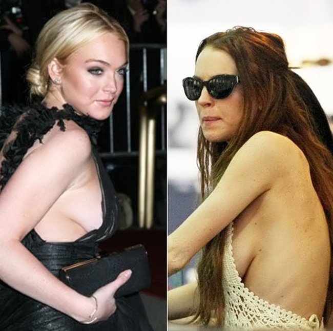 Lindsay Lohan với vòng 1 khi nhìn nghiêng

