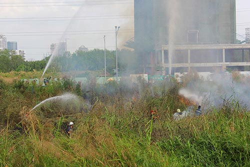 Đốt cỏ gây cháy gần khu biệt thự, dân hoảng loạn - 8