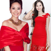 Học sao Việt mặc màu đỏ lấy hên cho năm mới