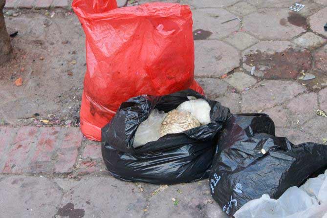 Ảnh: Bánh chưng, giò chả,… phủ kín bãi rác - 10