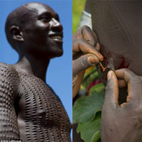 Bí quyết làm đẹp - Cách làm đẹp đau đớn của bộ lạc Châu Phi