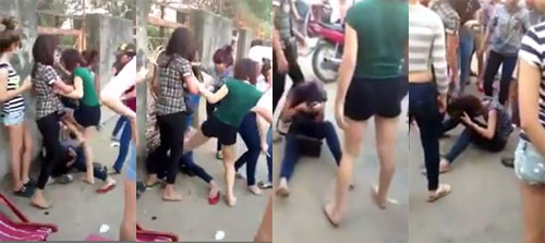 Clip: Thiếu nữ bị đánh hội đồng giữa đường - 1