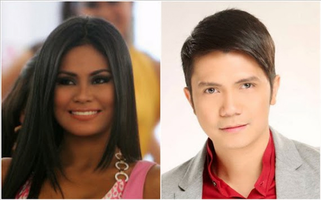 Hoa hậu Roxanne Cabanero Acosta và MC Vhong Navarro
