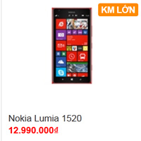 Nokia Lumia 1520 rớt giá 3 triệu đồng