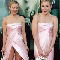 Xu hướng thời trang - Cô đào Mỹ ngượng chín mặt vì váy xẻ hiểm