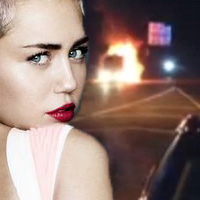 Xe lưu diễn của Miley Cyrus bốc cháy dữ dội