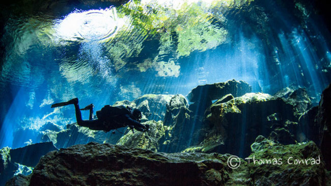 8. Hố sụt Cenote nằm trong bán đảo Yucatan (Mexico). Nơi đây đã trở thành thiên đường cho những người yêu thích bơi, lặn từ khắp nơi trên thế giới.&nbsp;
