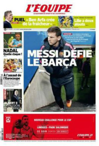 Báo chí: "Messi đang thách thức Barca" - 1