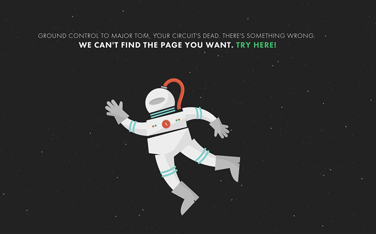 Phong cách '404' ngoài không gian vũ trụ.
