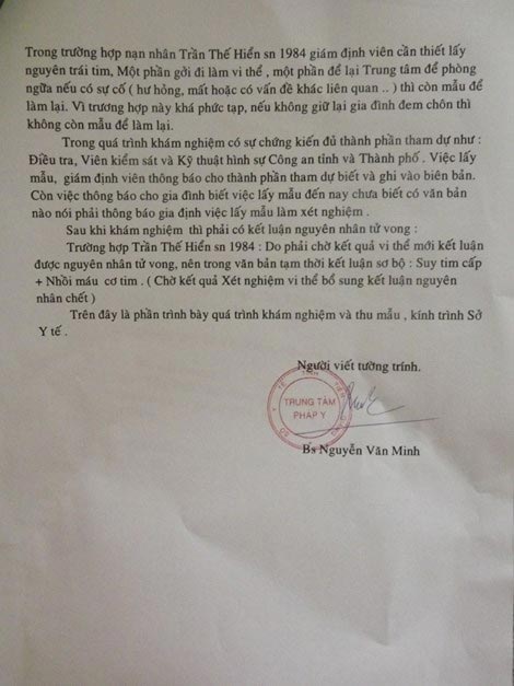 Lấy tim nạn nhân đi giám định: Cơ quan pháp y nói gì? - 2