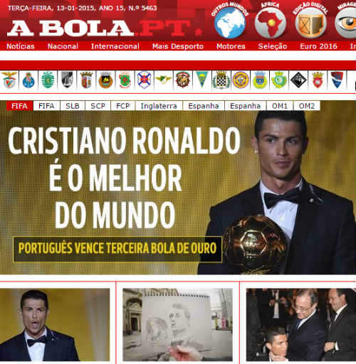 Báo chí “ngả mũ” trước hat-trick QBV của Ronaldo - 1