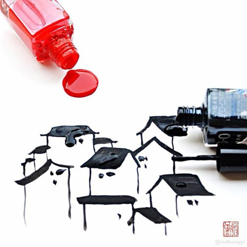 Ngỡ ngàng với tranh nghệ thuật từ mỹ phẩm - 5