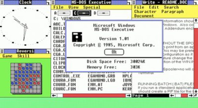Windows 1.0: 1985
