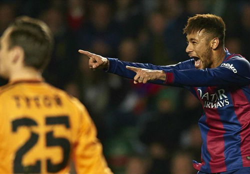Hủy diệt Elche, Neymar thách thức Real - 1