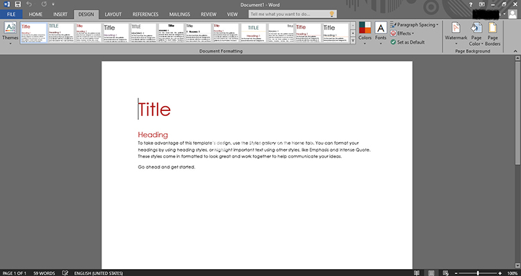 Microsoft Office Word: Thẻ Design
